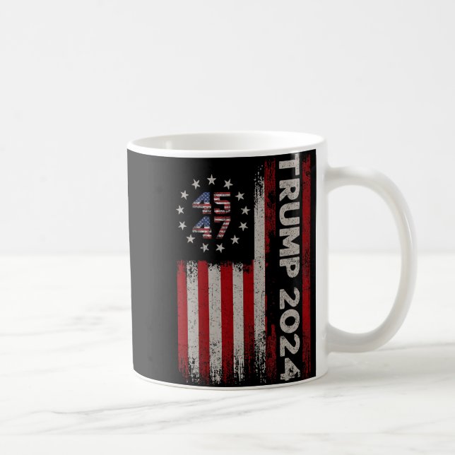 Taza De Café Bandera estadounidense de Trump 2024 (Derecha)