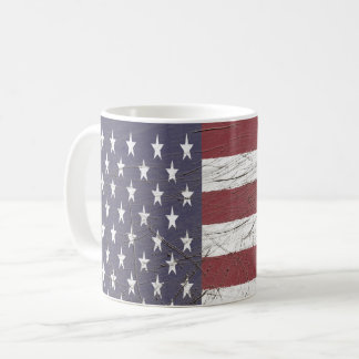 Taza De Café Bandera estadounidense desgastada