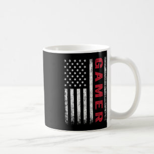 Taza De Café Bandera estadounidense divertida gamer regalo Vide