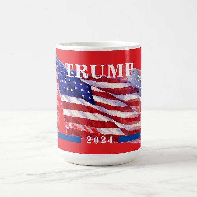Taza De Café Bandera estadounidense Donald Trump 2024 (Centro)