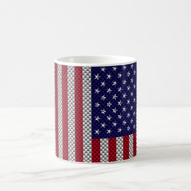 Taza De Café Bandera estadounidense en la impresión de estilo d (Centro)