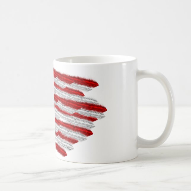 Taza De Café Bandera estadounidense en plumas (Derecha)