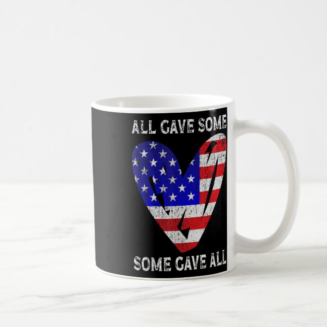 Taza De Café Bandera Estadounidense Fuerzas Armadas del Corazón (Derecha)