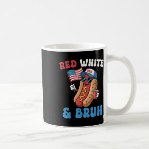 Taza De Café Bandera Estadounidense Graciosa 4 De Julio, Blanco
