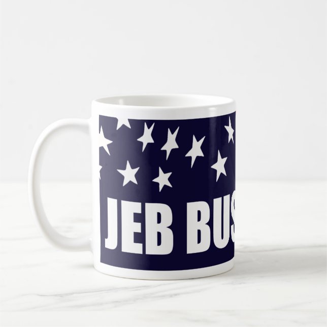 Taza De Café Bandera estadounidense Jeb Bush Presidente 2016 (Izquierda)