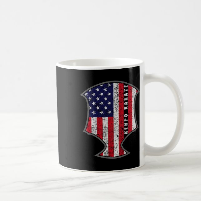 Taza De Café Bandera estadounidense Kenpo Karate Combate Novela (Derecha)