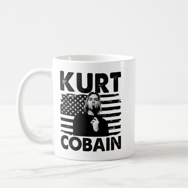 Taza De Café Bandera estadounidense Kurt USA Cobain Music Gift (Izquierda)