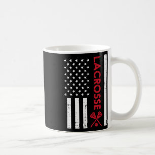 Taza De Café Bandera Estadounidense Lacrosse Rojo Vintage Lax H