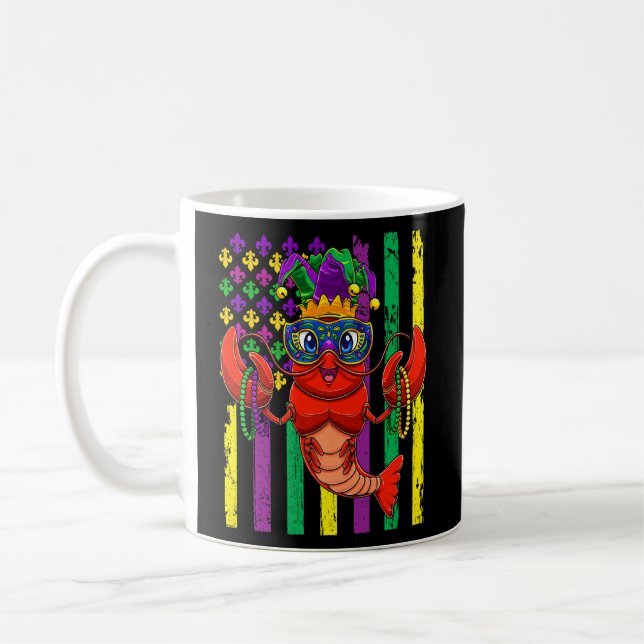 Taza De Café Bandera Estadounidense Mardi Gras Depredadoras Usa (Izquierda)