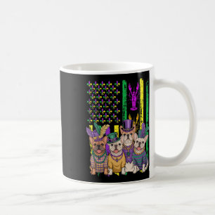 Taza De Café Bandera estadounidense Mardi Gras Festival de Perr