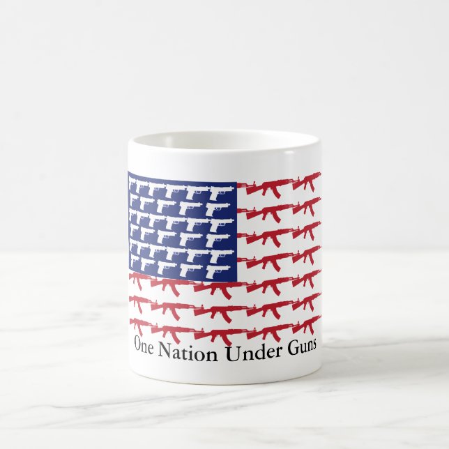 Taza De Café Bandera estadounidense NO Gun Control (Centro)