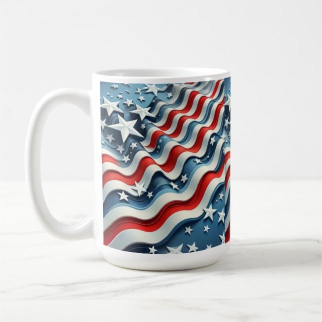 Taza De Café Bandera estadounidense Orgullo Patriótico de Estad (Izquierda)