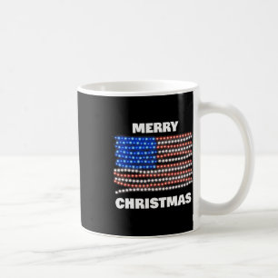 Taza De Café Bandera Estadounidense Patriótica Feliz Navidad Na