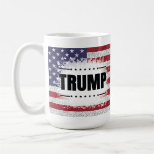 Taza De Café Bandera estadounidense patriótica Trump