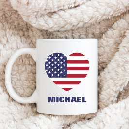 Taza De Café Bandera estadounidense personalizada o su imagen y