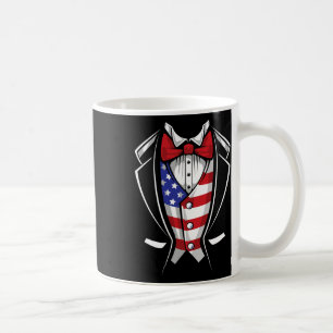 Taza De Café Bandera Estadounidense Suit Tuxedo Patriótico 4 De