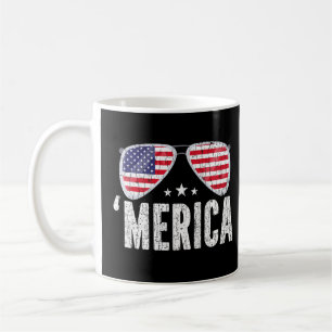 Taza De Café Bandera Estadounidense Sunglass Fun Memorial Day V