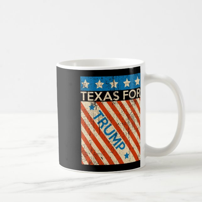 Taza De Café Bandera estadounidense Trump reelección Texas Trum (Derecha)