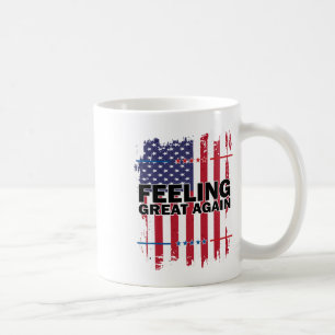 Taza De Café Bandera Estadounidense V Se Siente Grande De Nuevo