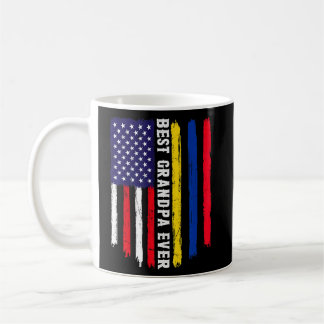 Taza De Café Bandera estadounidense y bandera de Colombia mejor