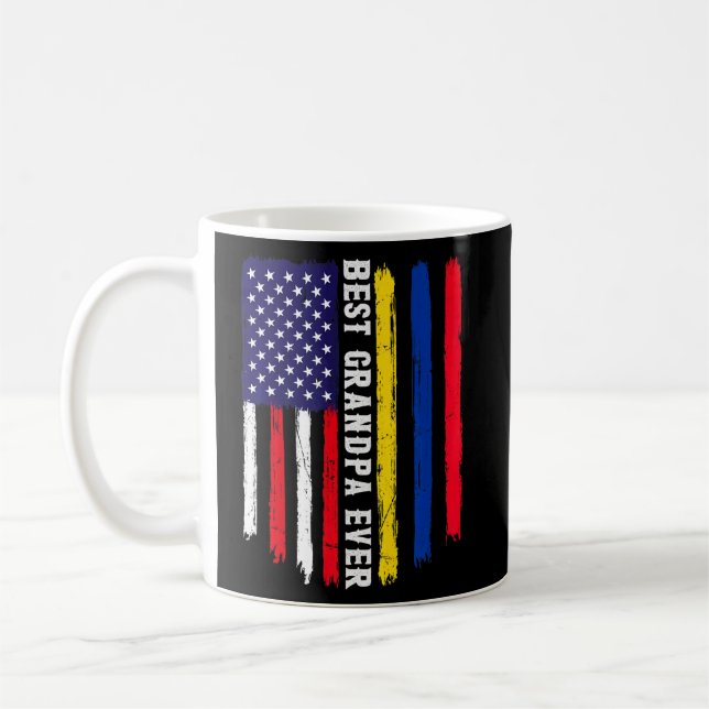 Taza De Café Bandera estadounidense y bandera de Colombia mejor (Izquierda)