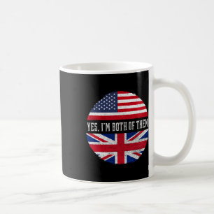 Taza De Café Bandera estadounidense y británica mitad americana