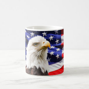 Taza De Café Bandera estadounidense y huevo de águila