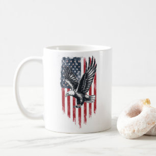 Taza De Café Bandera estadounidense y regalo de águila - Padre