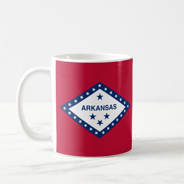 Taza De Café Bandera estatal de Arkansas (Izquierda)