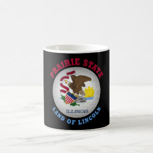 TAZA DE CAFÉ BANDERA ESTATAL DE ILLINOIS PRAIRIE