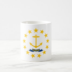 Taza De Café Bandera estatal de la isla de Rhode