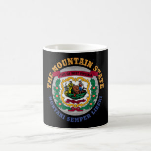 TAZA DE CAFÉ BANDERA ESTATAL DE MONTAÑA DE VIRGINIA OCCIDENTAL