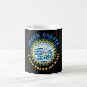 TAZA DE CAFÉ BANDERA ESTATAL DE MOUNT RUSHMORE DE DAKOTA DEL SU