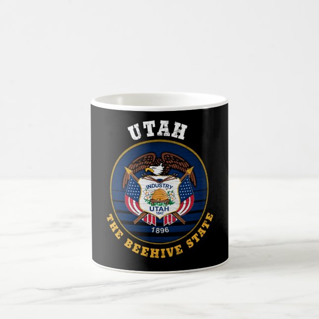 TAZA DE CAFÉ BANDERA ESTATAL DE UTAH BEEHIVE (Centro)