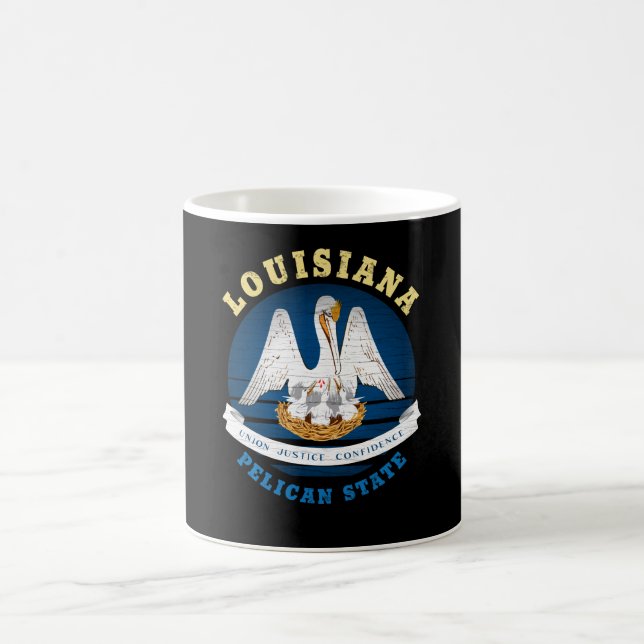 TAZA DE CAFÉ BANDERA ESTATAL LOUISIANA PELICANA (Centro)