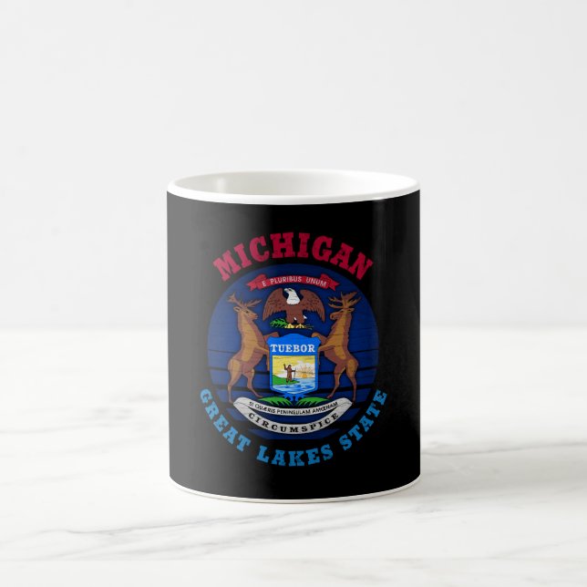 TAZA DE CAFÉ BANDERA ESTATAL MICHIGAN GREAT LAKES (Centro)