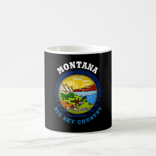 TAZA DE CAFÉ BANDERA ESTATAL MONTANA BIG SKY (Centro)