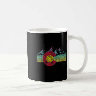 Taza De Café Bandera Estatal Retro Montañas Rocosas Colorado Es