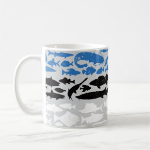 Taza De Café Bandera estonia hecha de pescado - Diseño de pesca