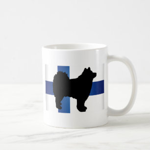 Taza De Café bandera finlandesa de la silueta del lapphund