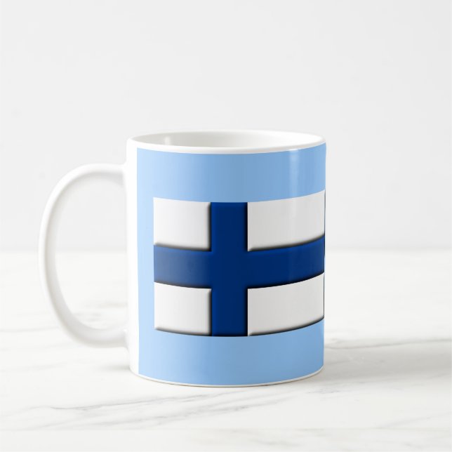 Taza De Café Bandera finlandesa Suomi Mug (Izquierda)
