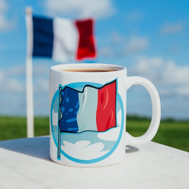 Taza De Café Bandera francesa café azul rojo (Subido por el creador)
