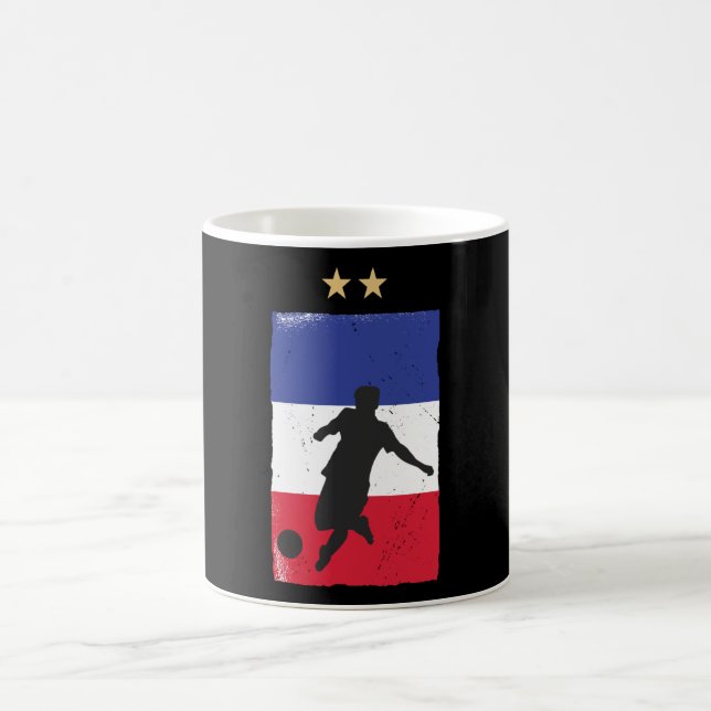 Taza De Café Bandera Francesa de Futbol de Jersey (Centro)