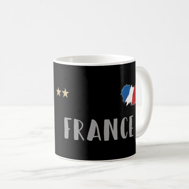 Taza De Café Bandera francesa de la camiseta de hinchas de fútb (Anverso derecho)