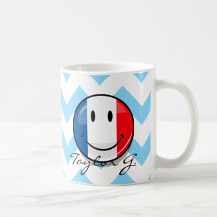 Taza De Café Bandera francesa sonriente