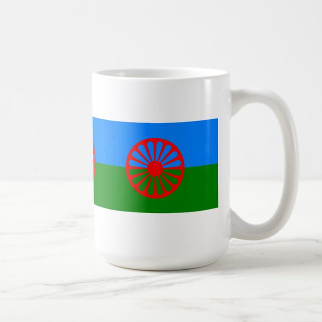 Taza De Café Bandera gitana oficial Café Mug (Derecha)
