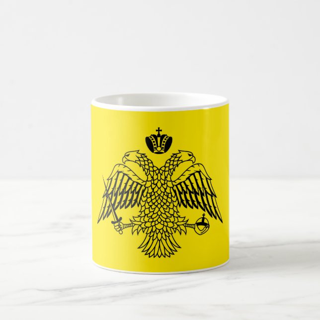 Taza De Café Bandera griega el monte Athos de la iglesia (Centro)