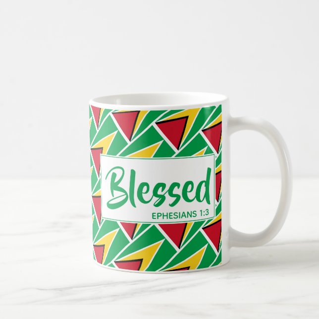 Taza De Café BANDERA GUYANA Bendición Escritura Cristiana Perso (Derecha)