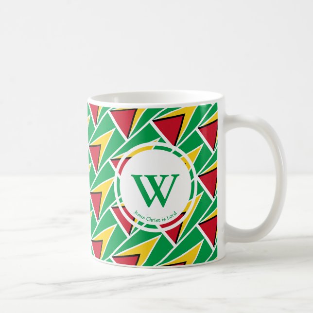 Taza De Café BANDERA GUYANA Personalizado elegante MONOGRAM Guy (Derecha)