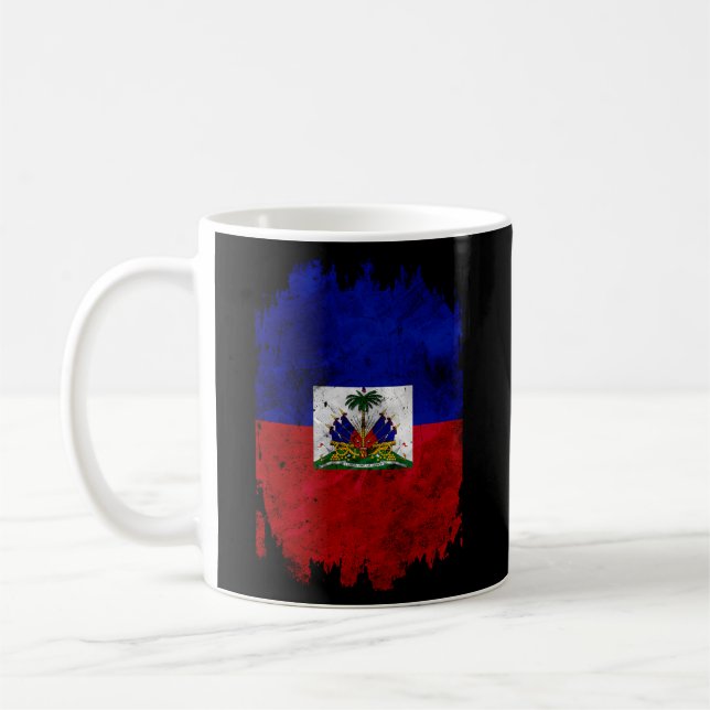 Taza De Café Bandera haitiana Nou La Perturbada Libra Zoe Haití (Izquierda)